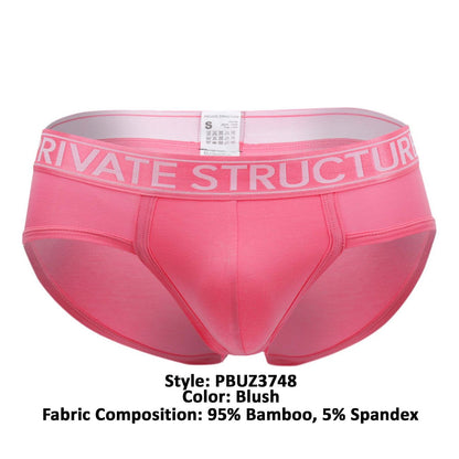 Private Structure Men's Underwear PBUZ3748 Platinum Bamboo Contour Briefs Color Blush