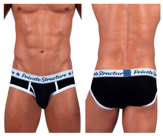 Private Structure Men's Underwear SCUS4529 Classic Mid Waist Mini Briefs Color Black