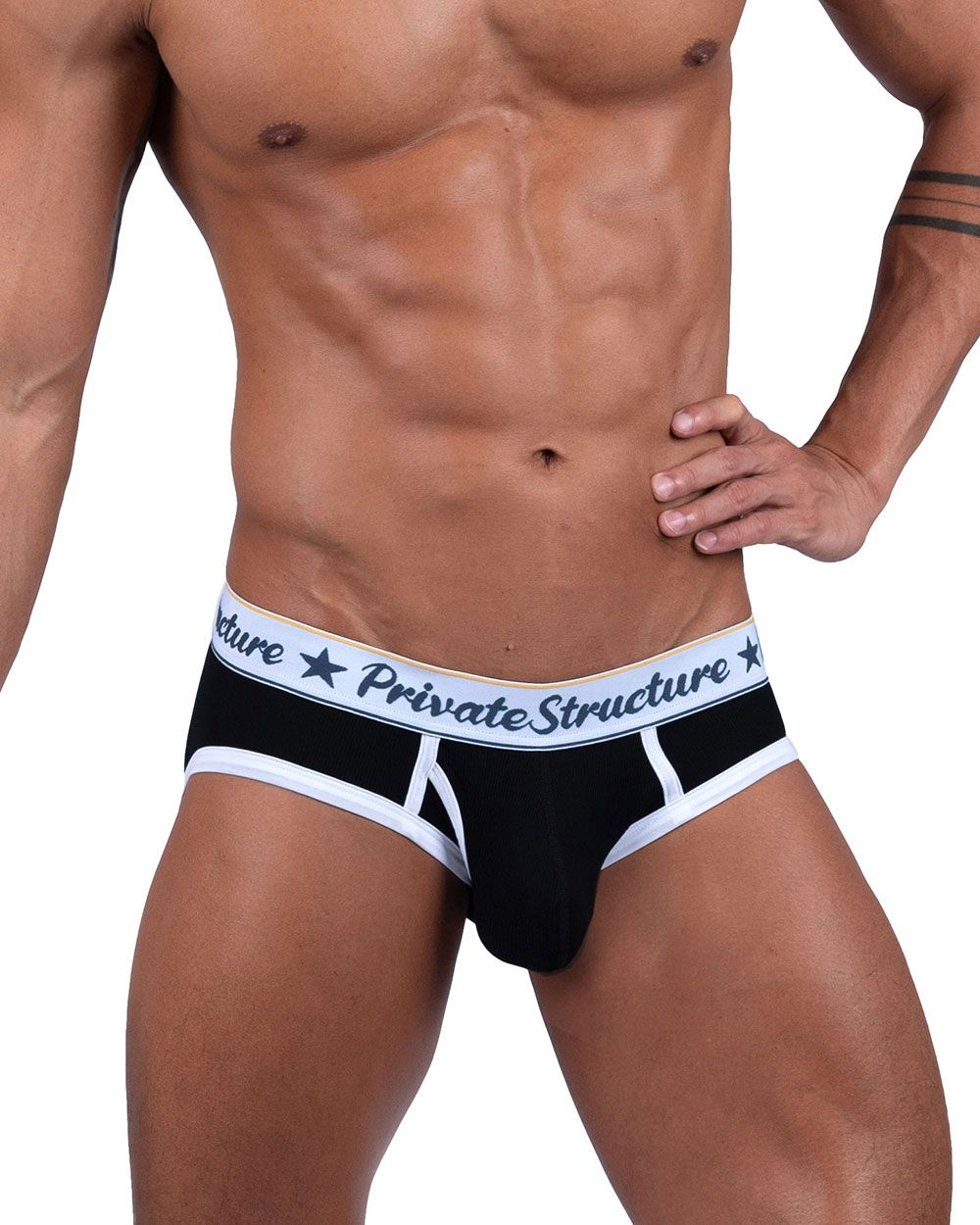 Private Structure Men's Underwear SCUS4529 Classic Mid Waist Mini Briefs Color Black