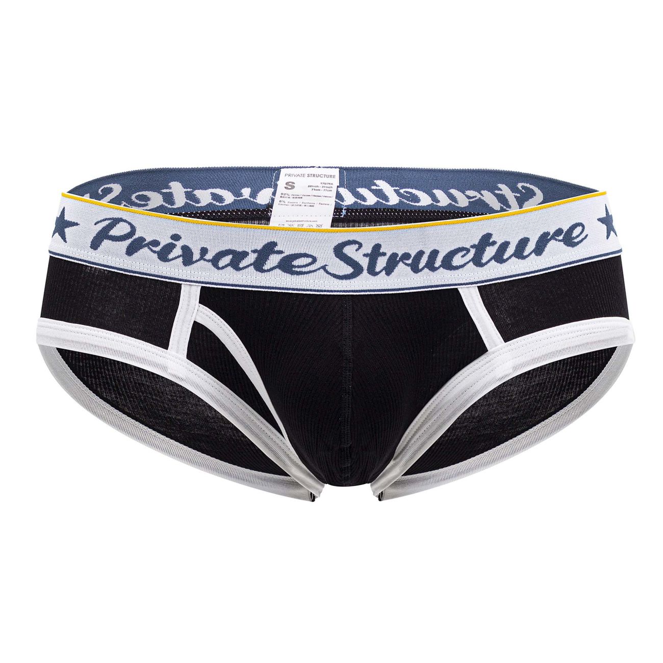 Private Structure Men's Underwear SCUS4529 Classic Mid Waist Mini Briefs Color Black