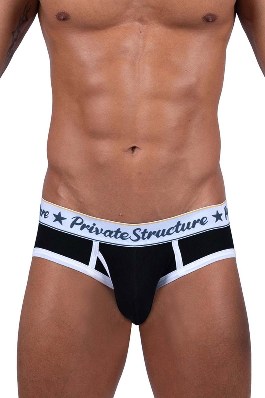 Private Structure Men's Underwear SCUS4529 Classic Mid Waist Mini Briefs Color Black