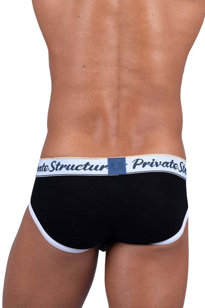 Private Structure Men's Underwear SCUS4529 Classic Mid Waist Mini Briefs Color Black