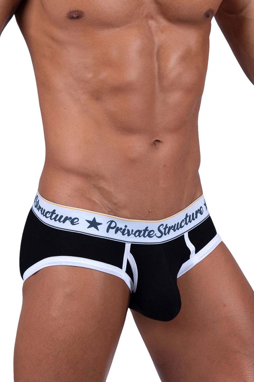 Private Structure Men's Underwear SCUS4529 Classic Mid Waist Mini Briefs Color Black