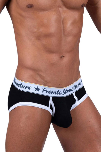 Private Structure Men's Underwear SCUS4529 Classic Mid Waist Mini Briefs Color Black