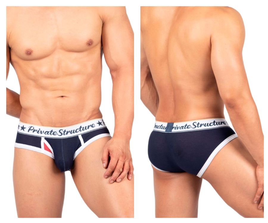 Private Structure Men's Underwear SCUS4529 Classic Mid Waist Mini Brief Color Navy