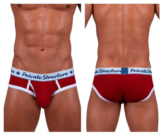Private Structure Men's Underwear SCUS4529 Classic Mid Waist Mini Briefs Color Red