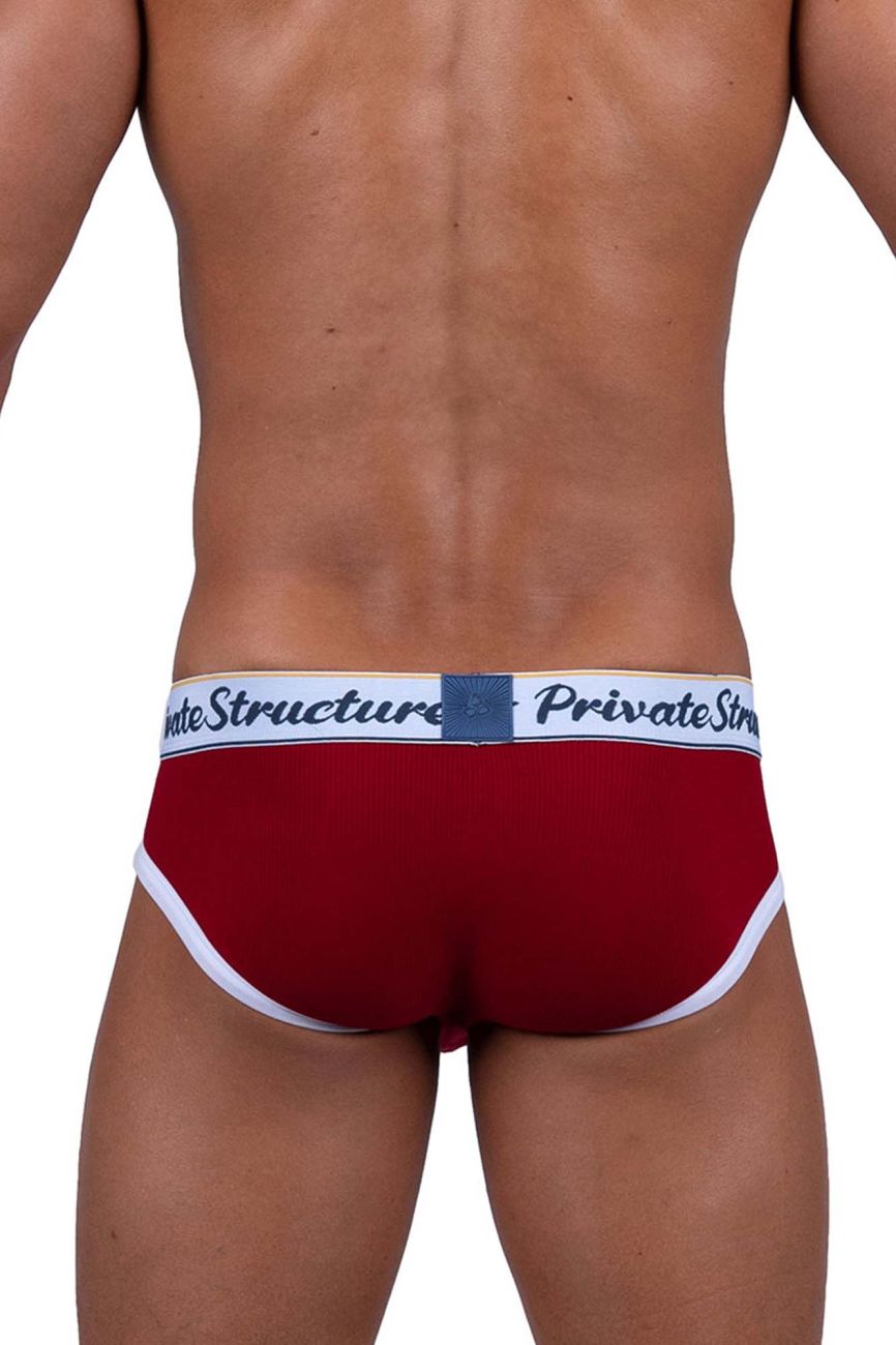 Private Structure Men's Underwear SCUS4529 Classic Mid Waist Mini Briefs Color Red