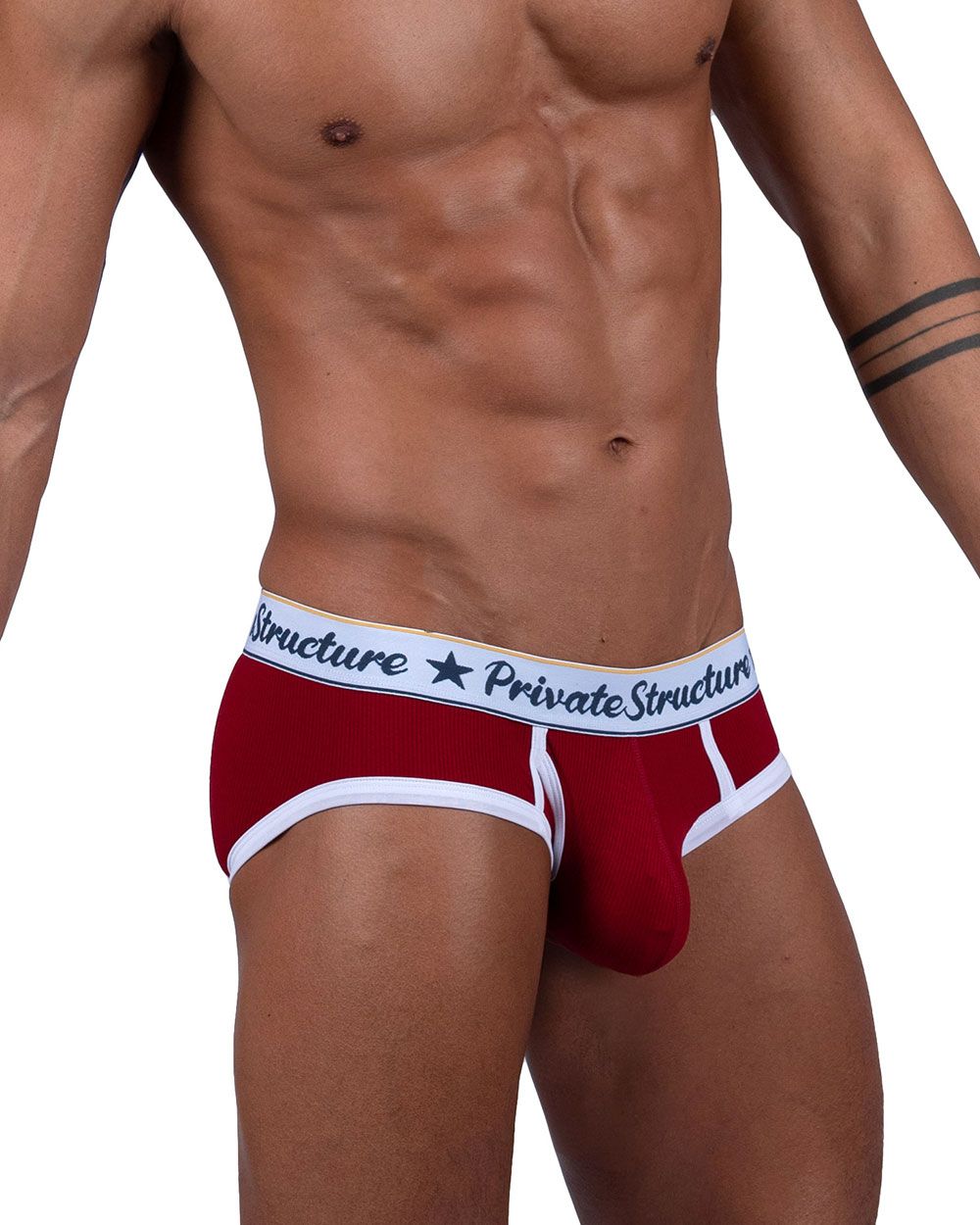 Private Structure Men's Underwear SCUS4529 Classic Mid Waist Mini Briefs Color Red
