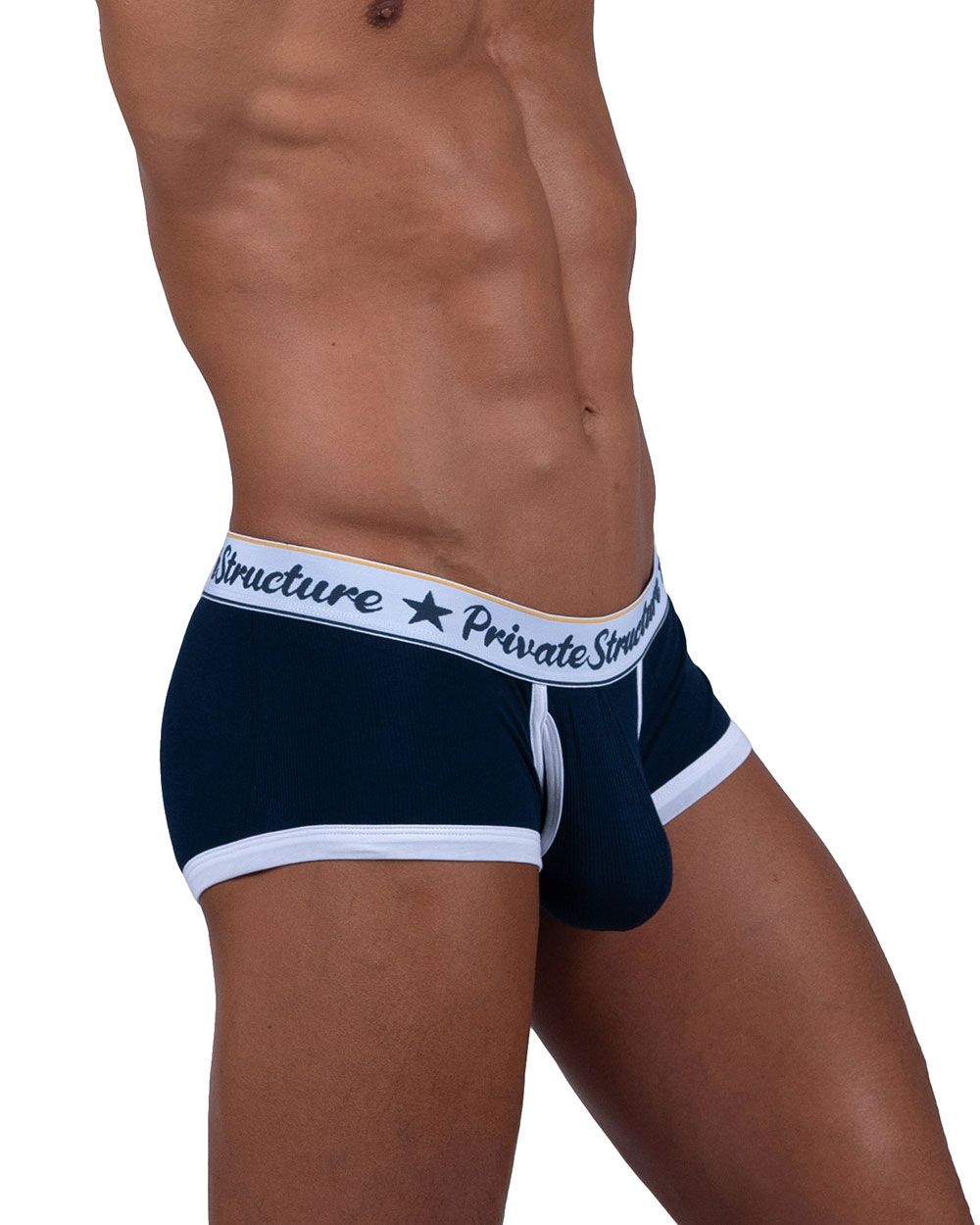 Private Structure Men's Underwear SCUS4530 Classic Mid Waist Trunks Color Navy