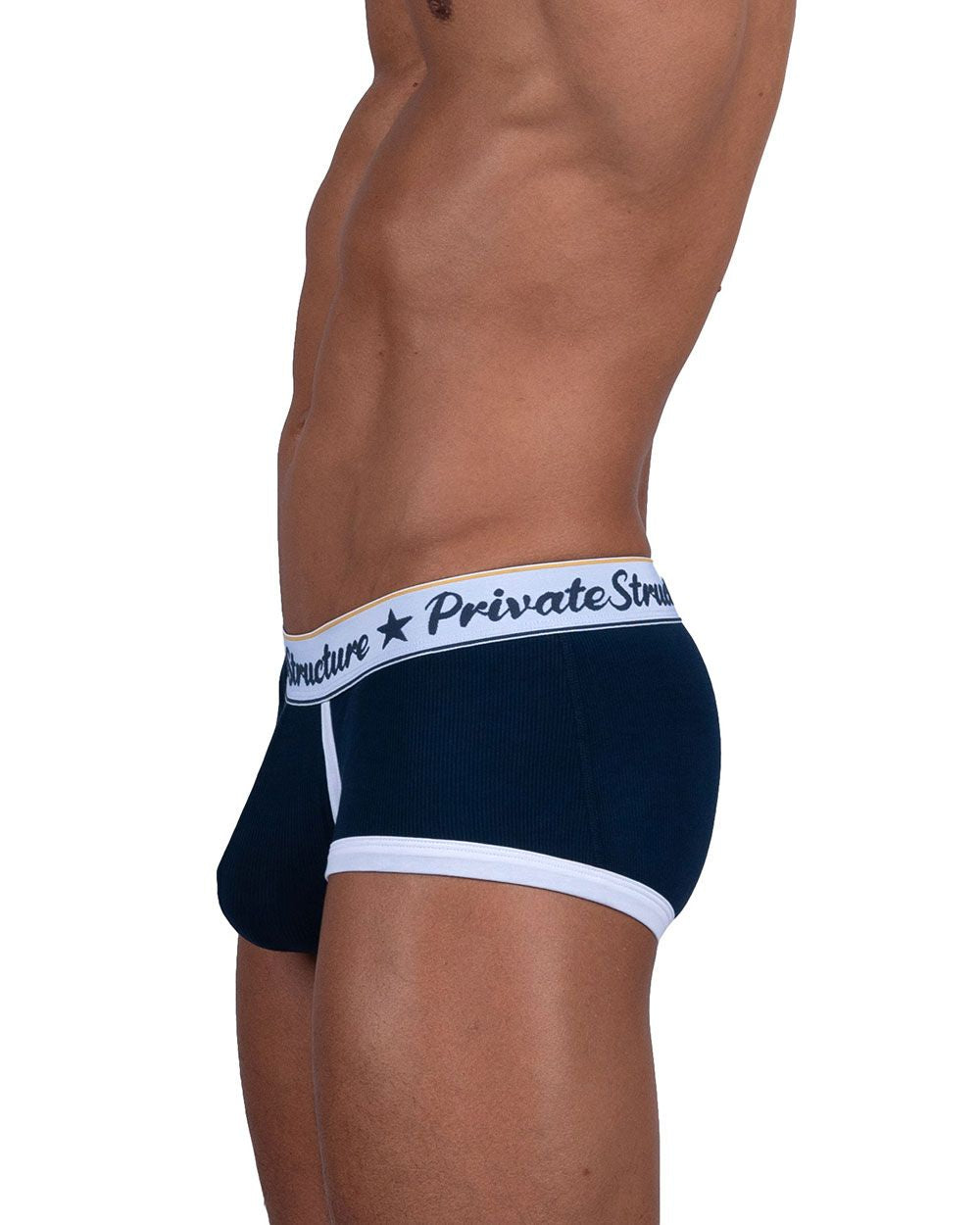 Private Structure Men's Underwear SCUS4530 Classic Mid Waist Trunks Color Navy