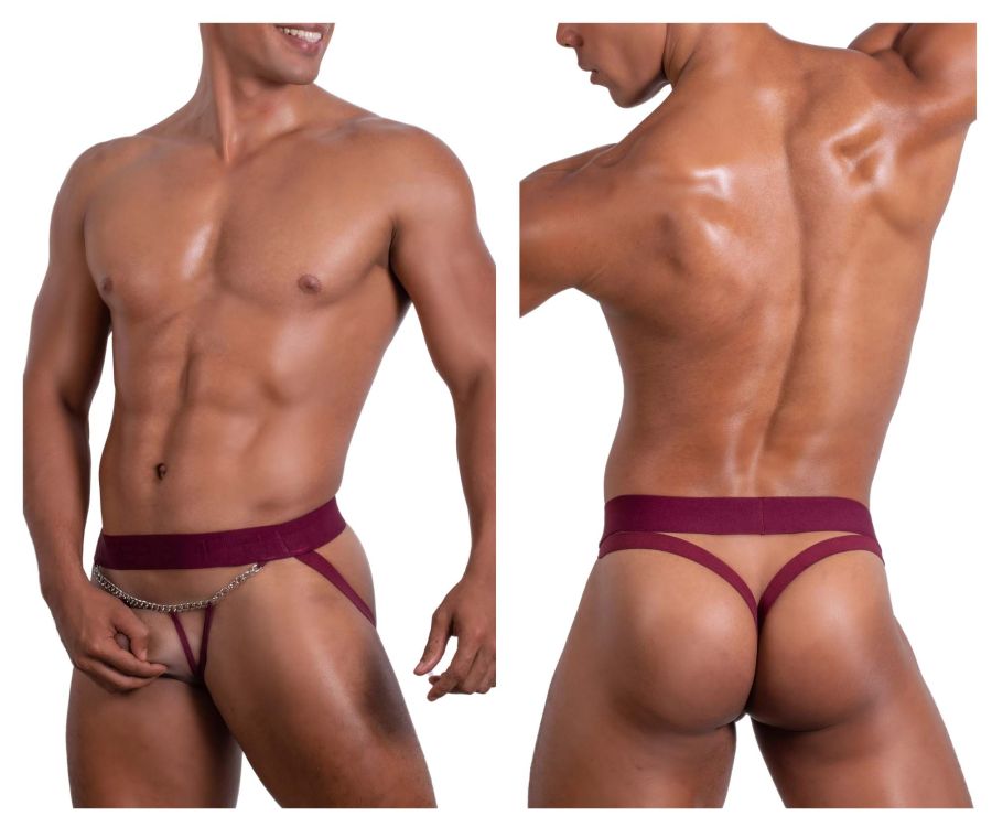 Roger Smuth RS086 Men's Underwear Jock-Thong Color Burgundy