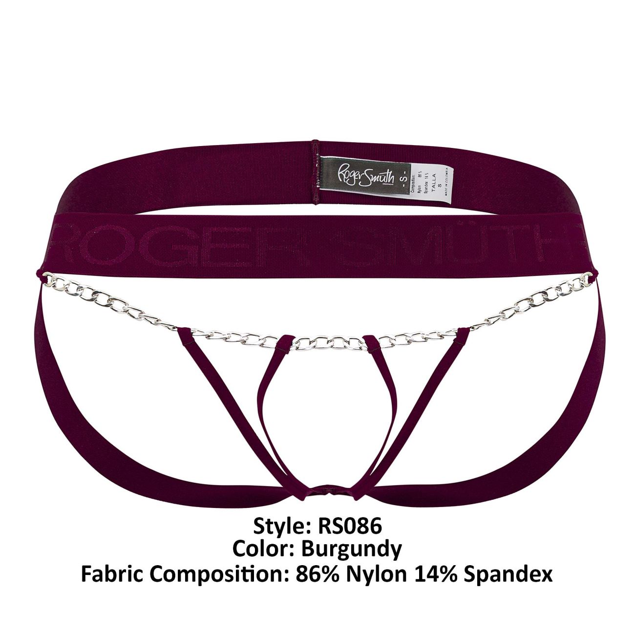 Roger Smuth RS086 Men's Underwear Jock-Thong Color Burgundy