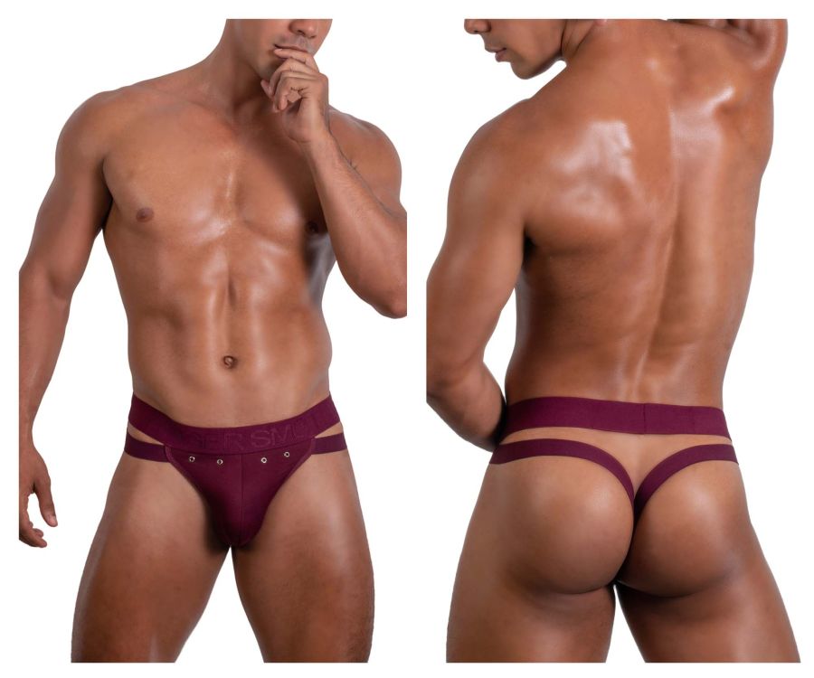 Roger Smuth RS088 Men's Underwear Jock-Thong Color Burgundy