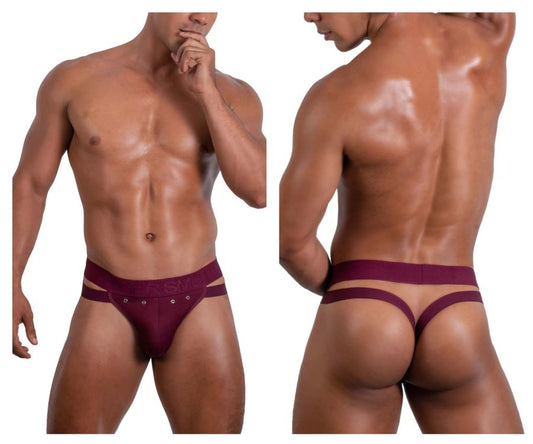 Roger Smuth RS088 Men's Underwear Jock-Thong Color Burgundy
