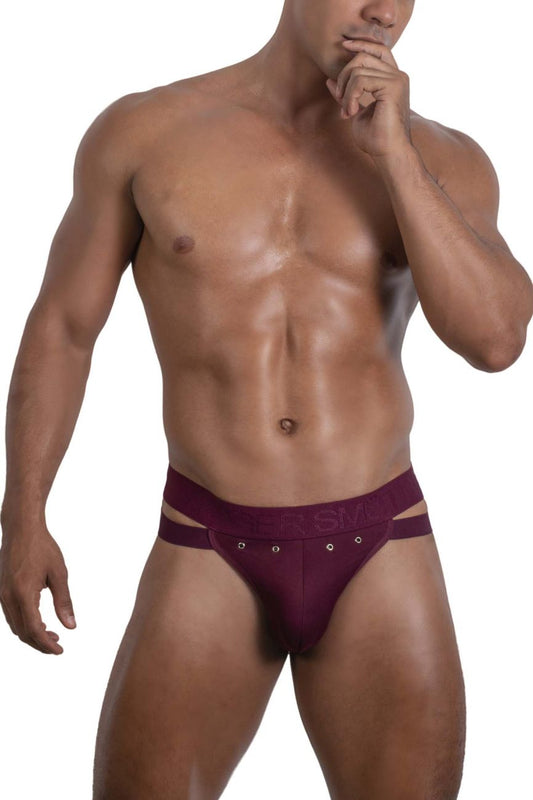 Roger Smuth RS088 Men's Underwear Jock-Thong Color Burgundy