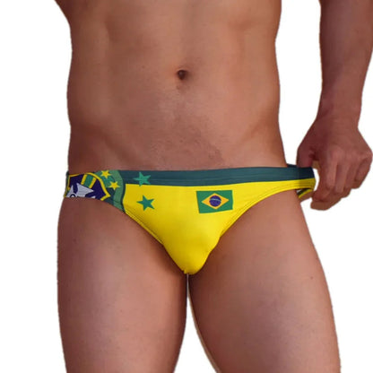 Brazilian Football Confederation Flag Low Cut Swim Brief