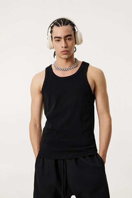 Summer Tank Top - Minimalist, Loose-Fit Workout Vest - front view