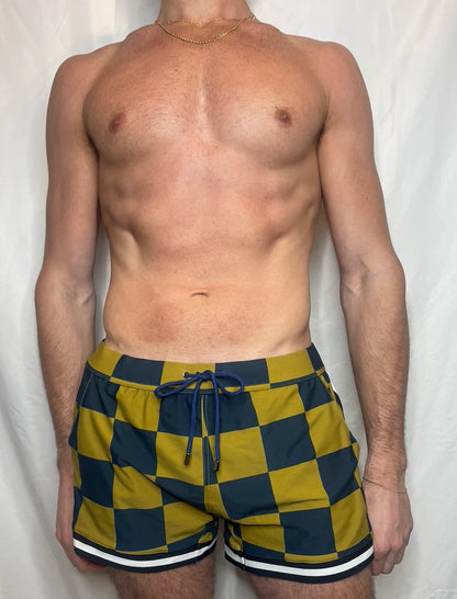 CTS Big Box Green Checker Swim To Gym Short