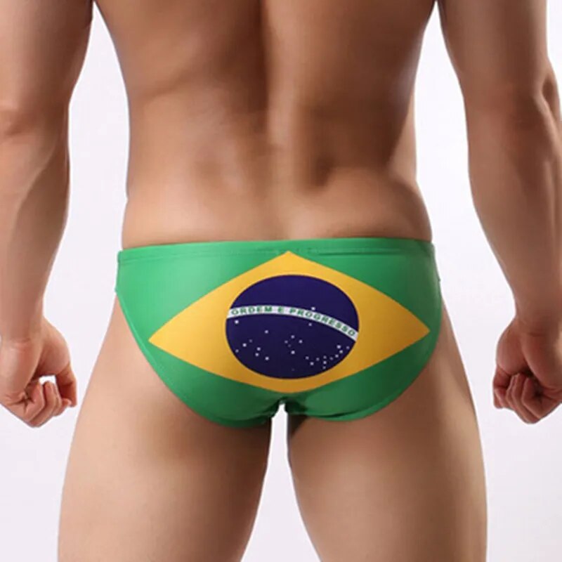 Brazil Flag Low Cut Swim Brief