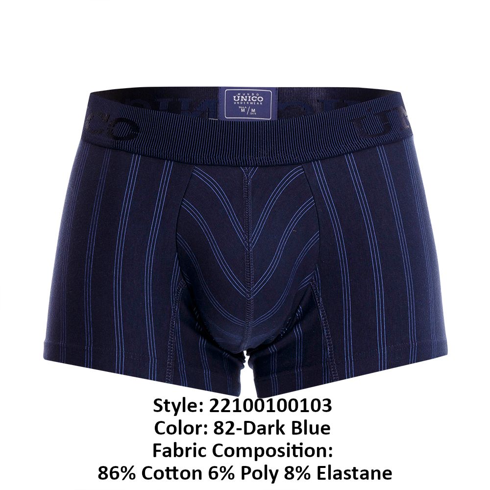Mundo Unico Men's Underwear 22100100103 Senda Trunks Color 82-Dark Blue