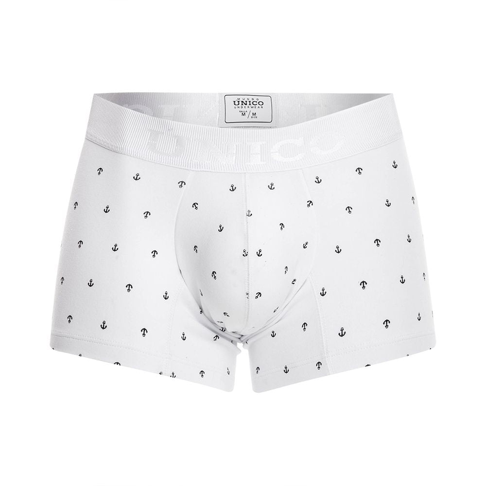 Mundo Unico Men's Underwear 22110100101 Naviero Trunks Color 29-White