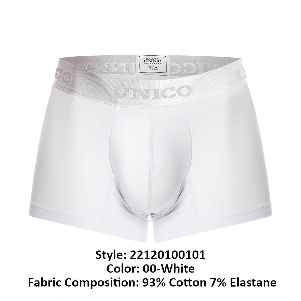 Mundo Unico Men's Underwear 22120100101 Cristalino A22 Trunks Color 00-White