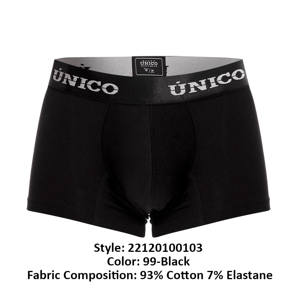 Mundo Unico Men's Underwear 22120100103 Intenso A22 Trunks Color 99-Black