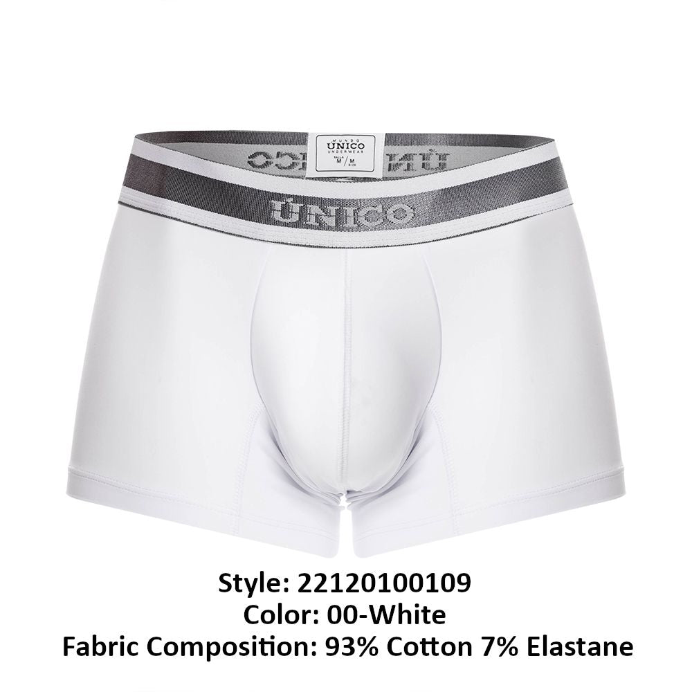 Mundo Unico Men's Underwear 22120100109 Lustre A22 Trunks Color 00-White