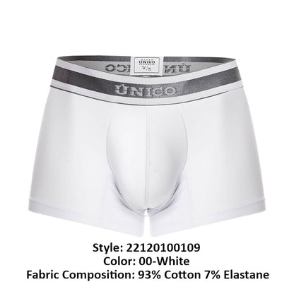 Mundo Unico Men's Underwear 22120100109 Lustre A22 Trunks Color 00-White