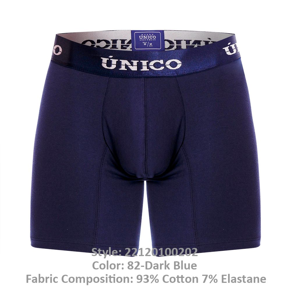 Mundo Unico Men's Underwear 22120100202 Profundo A22 Boxer Briefs Color 82-Dark Blue
