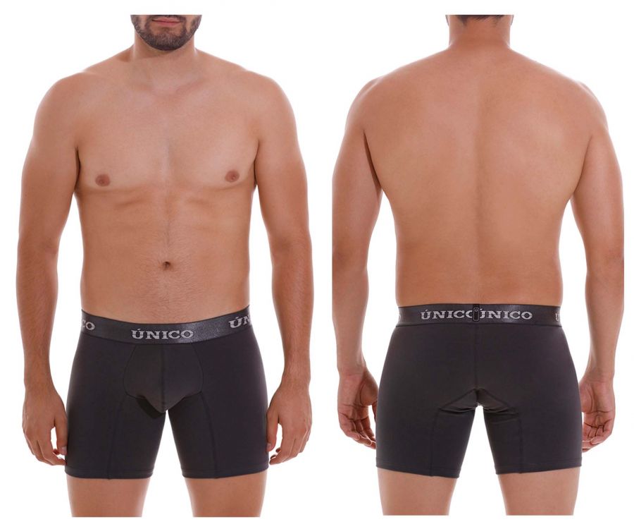 Mundo Unico Men's Underwear 22120100204 Asfalto A22 Boxer Briefs Color 96-Dark Gray