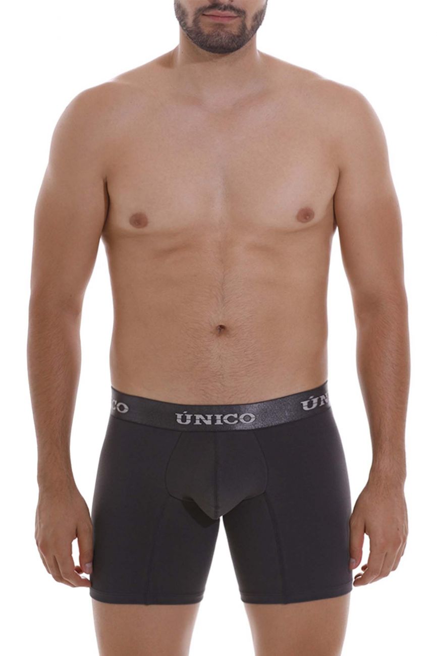 Mundo Unico Men's Underwear 22120100204 Asfalto A22 Boxer Briefs Color 96-Dark Gray