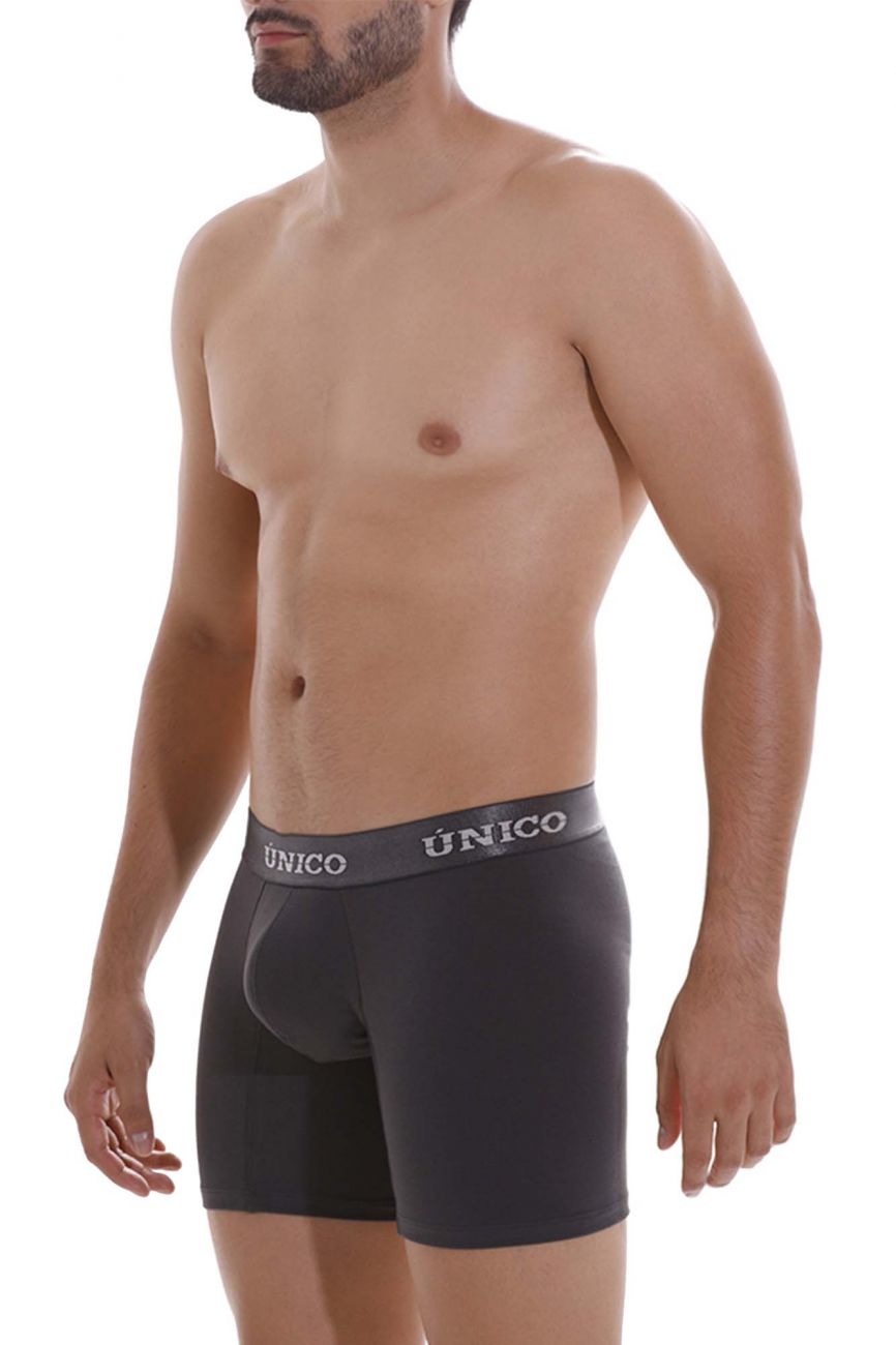 Mundo Unico Men's Underwear 22120100204 Asfalto A22 Boxer Briefs Color 96-Dark Gray