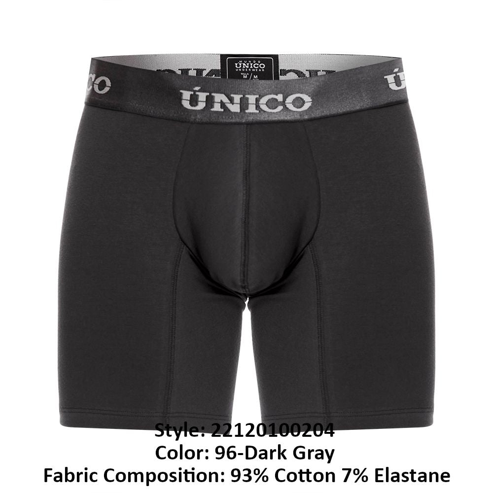 Mundo Unico Men's Underwear 22120100204 Asfalto A22 Boxer Briefs Color 96-Dark Gray