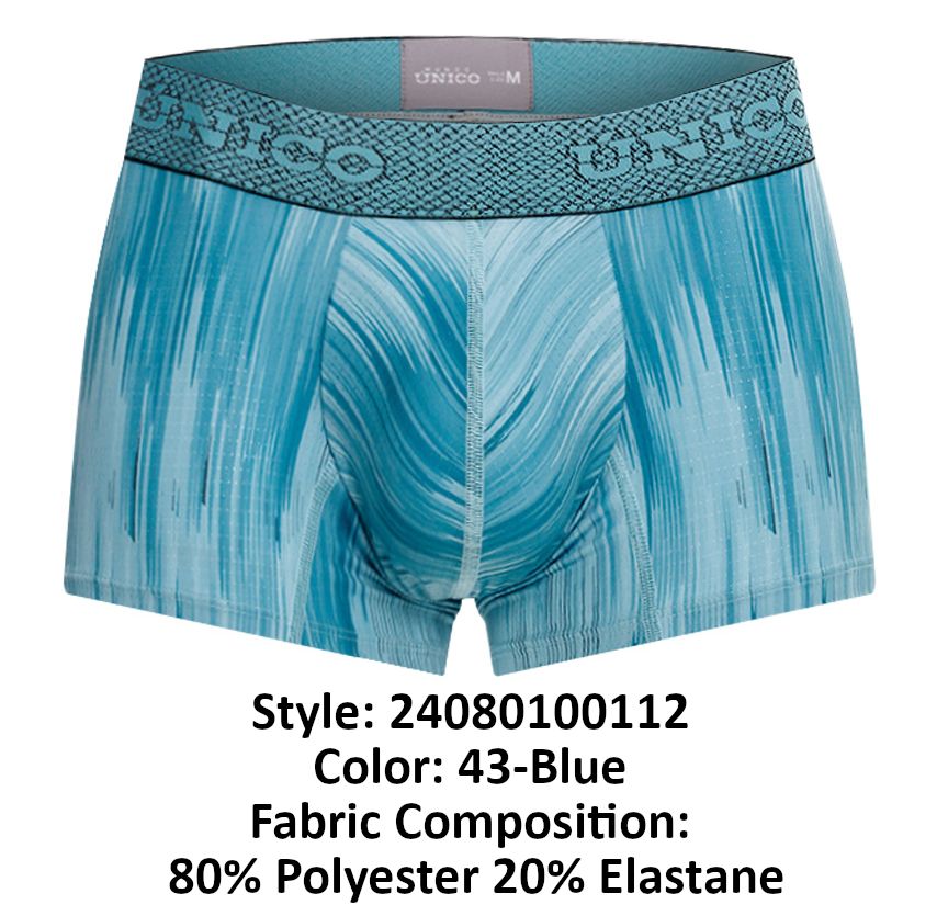 Mundo Unico Men's Underwear 24080100112 Hilada Trunks Color 43-Blue