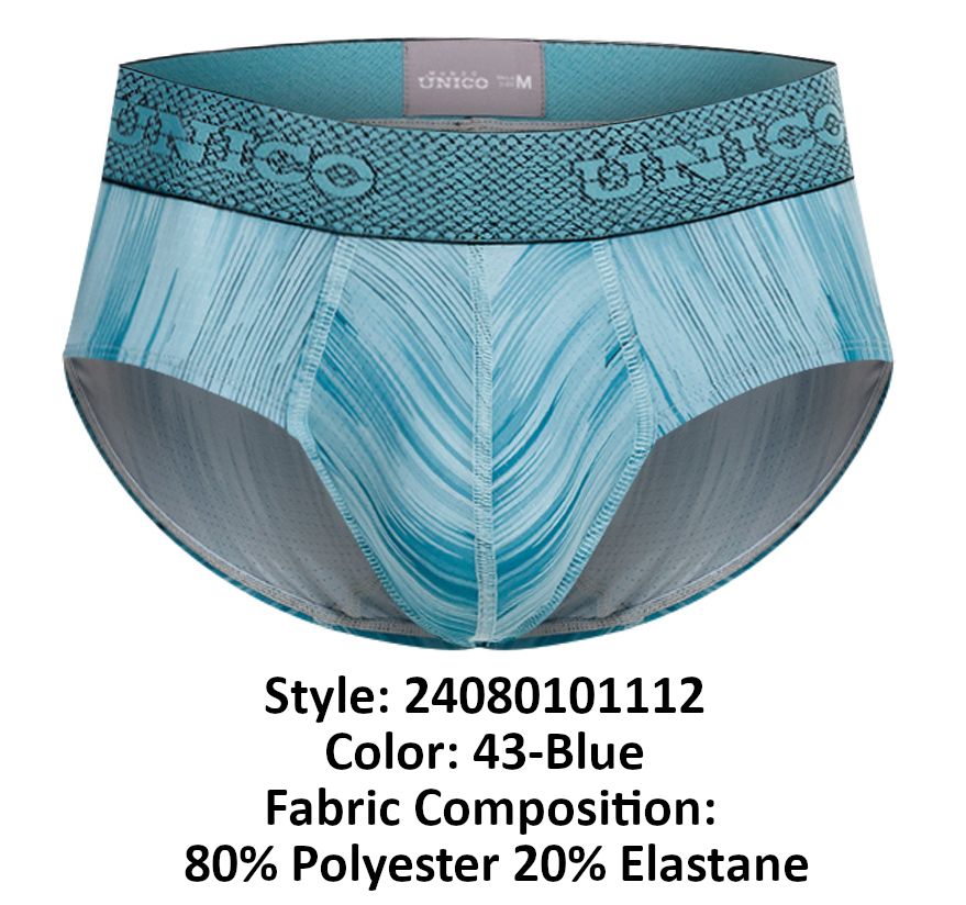 Mundo Unico Men's Underwear 24080101112 Hilada Briefs Color 43-Blue