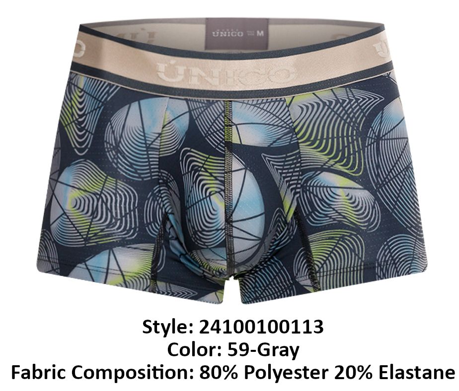 Mundo Unico Men's Underwear 24100100113 Resplandecer Trunks Color 59-Gray