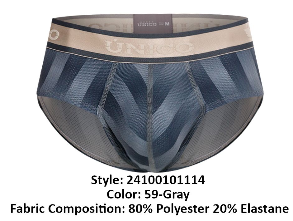 Mundo Unico Men's Underwear 24100101114 Ejes Briefs Color 59-Gray
