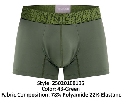 Mundo Unico Men's Underwear 25020100105 Glauco Trunks Color 43-Green