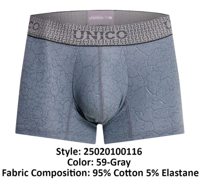 Mundo Unico Men's Underwear 25020100116 Baldio Trunks Color 59-Gray