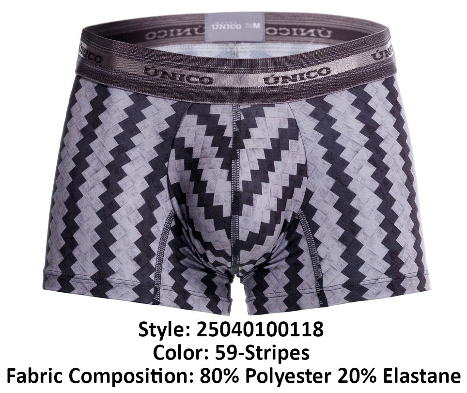 Mundo Unico Men's Underwear 25040100118 Tricotosa Trunks Color 59-Stripes
