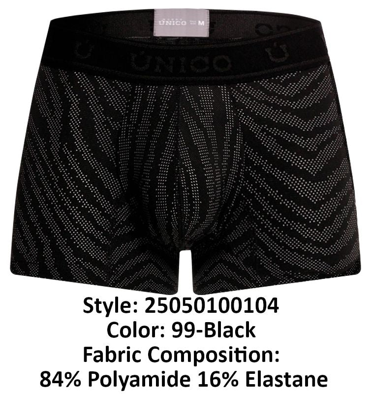 Mundo Unico Men's Underwear 25050100104 Zelmur Trunks Color 99-Black