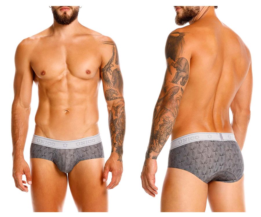 Mundo Unico Men's Underwear 25050101103 Chisell Briefs Color 59-Gray