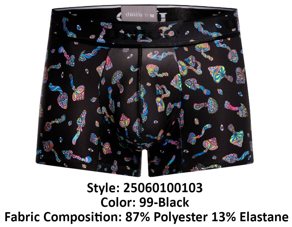 Mundo Unico Men's Underwear 25060100103 Hongos Trunks Color 99-Black