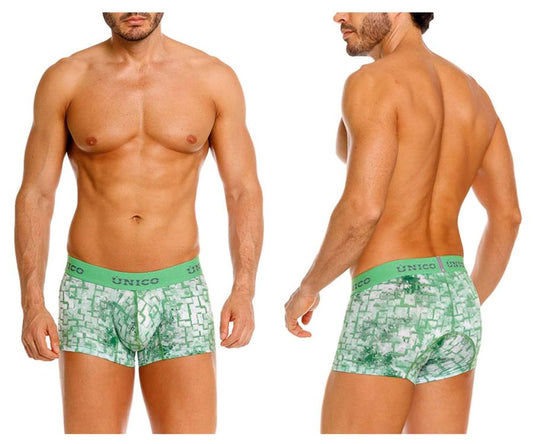 Mundo Unico Men's Underwear 26020100102 Piramide Trunks Color 43-Green