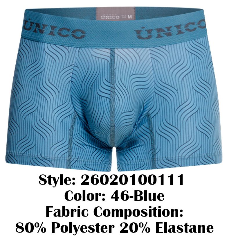 Mundo Unico Men's Underwear 26020100111 Lenoso Trunks Color 46-Blue