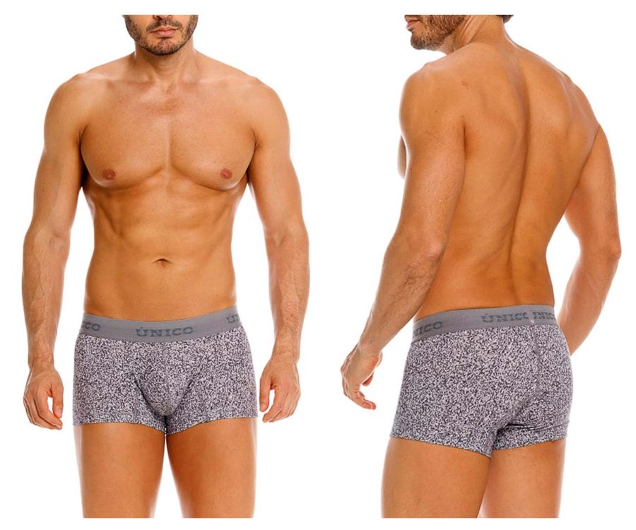Mundo Unico Men's Underwear 26020100114 Suede Trunks Color 59-Gray
