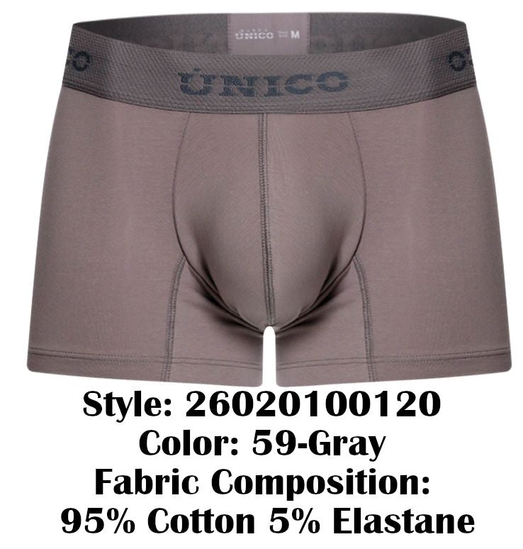 Mundo Unico Men's Underwear 26020100120 Ruano Trunks Color 59-Gray