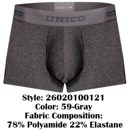 Mundo Unico Men's Underwear 26020100121 Brio Trunks Color 59-Gray