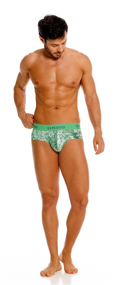 Mundo Unico Men's Underwear 26020101102 Piramide Briefs Color 43-Green